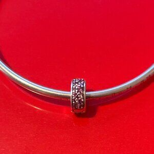 COPY - PANDORA: Spacer Charm with purple/pink stones